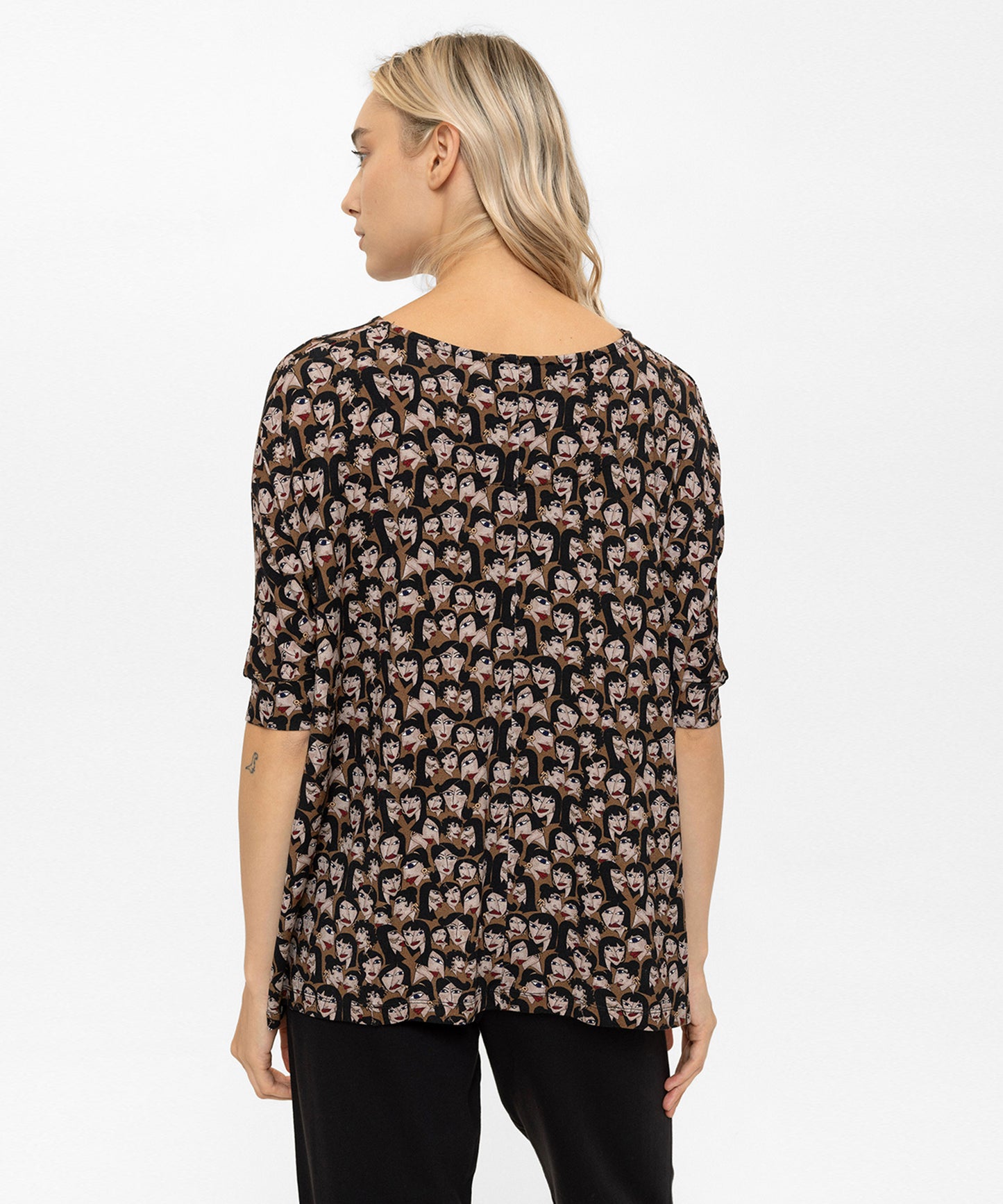 Oversize Desenli Bluz