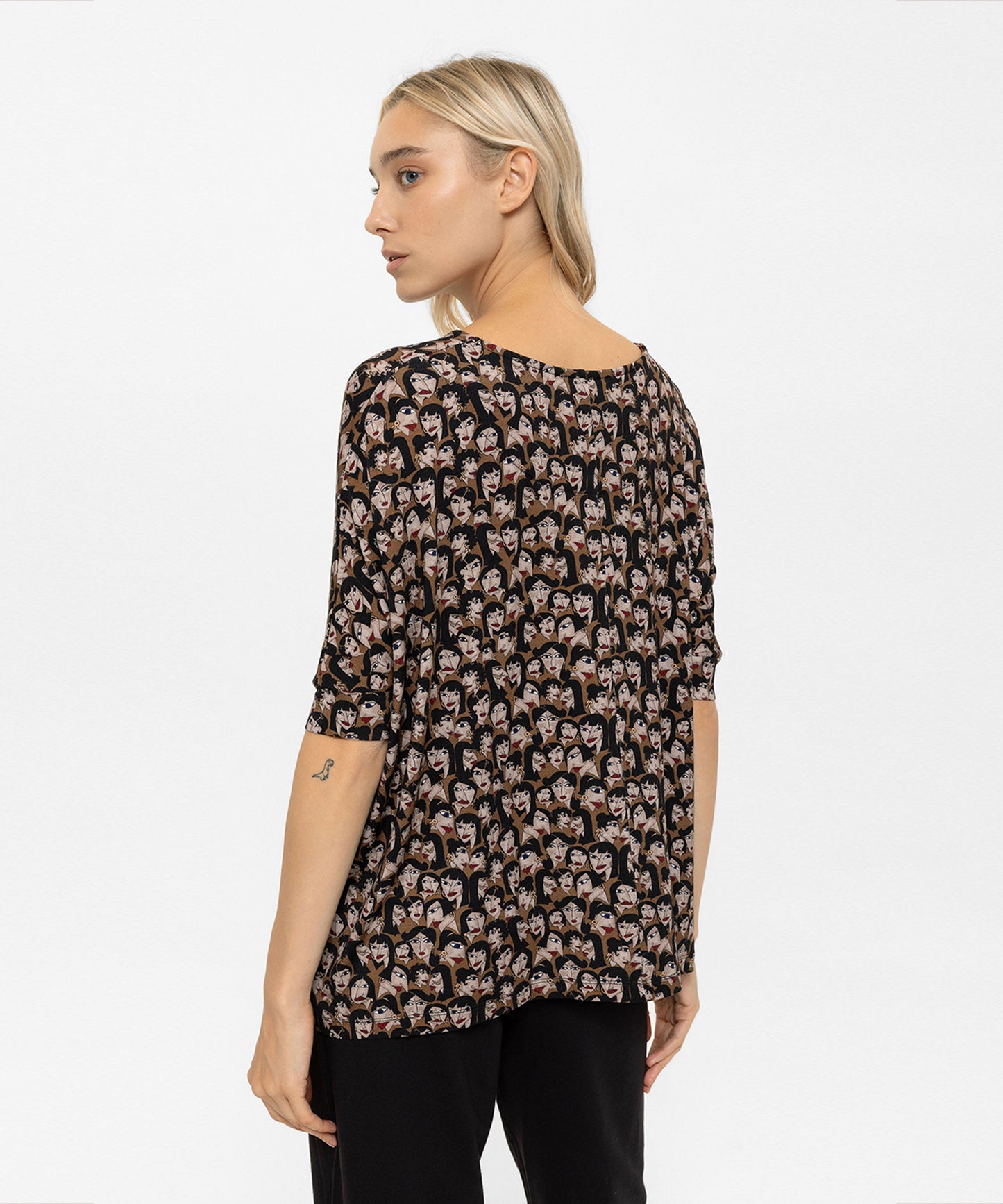 Oversize Desenli Bluz