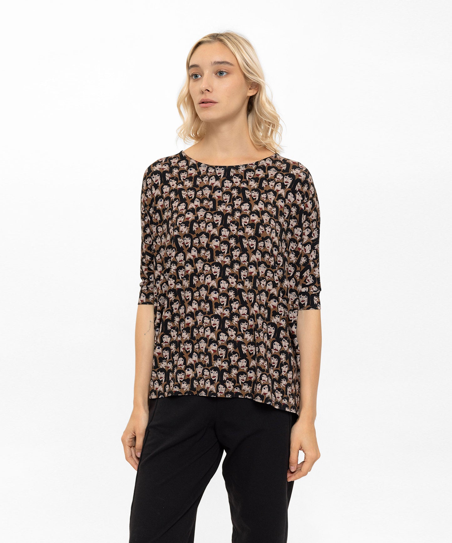 Oversize Desenli Bluz