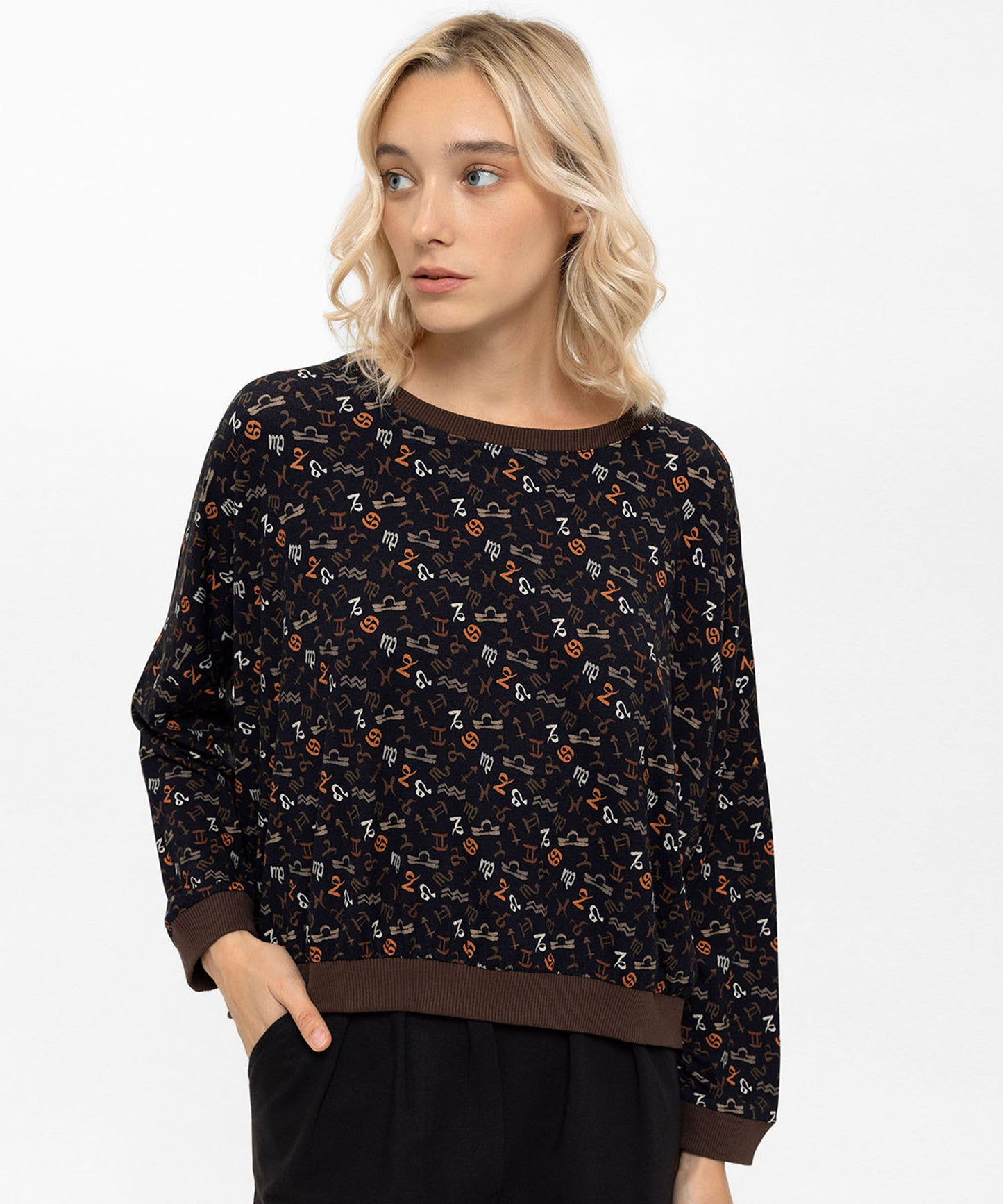 Oversize Desenli Sweat