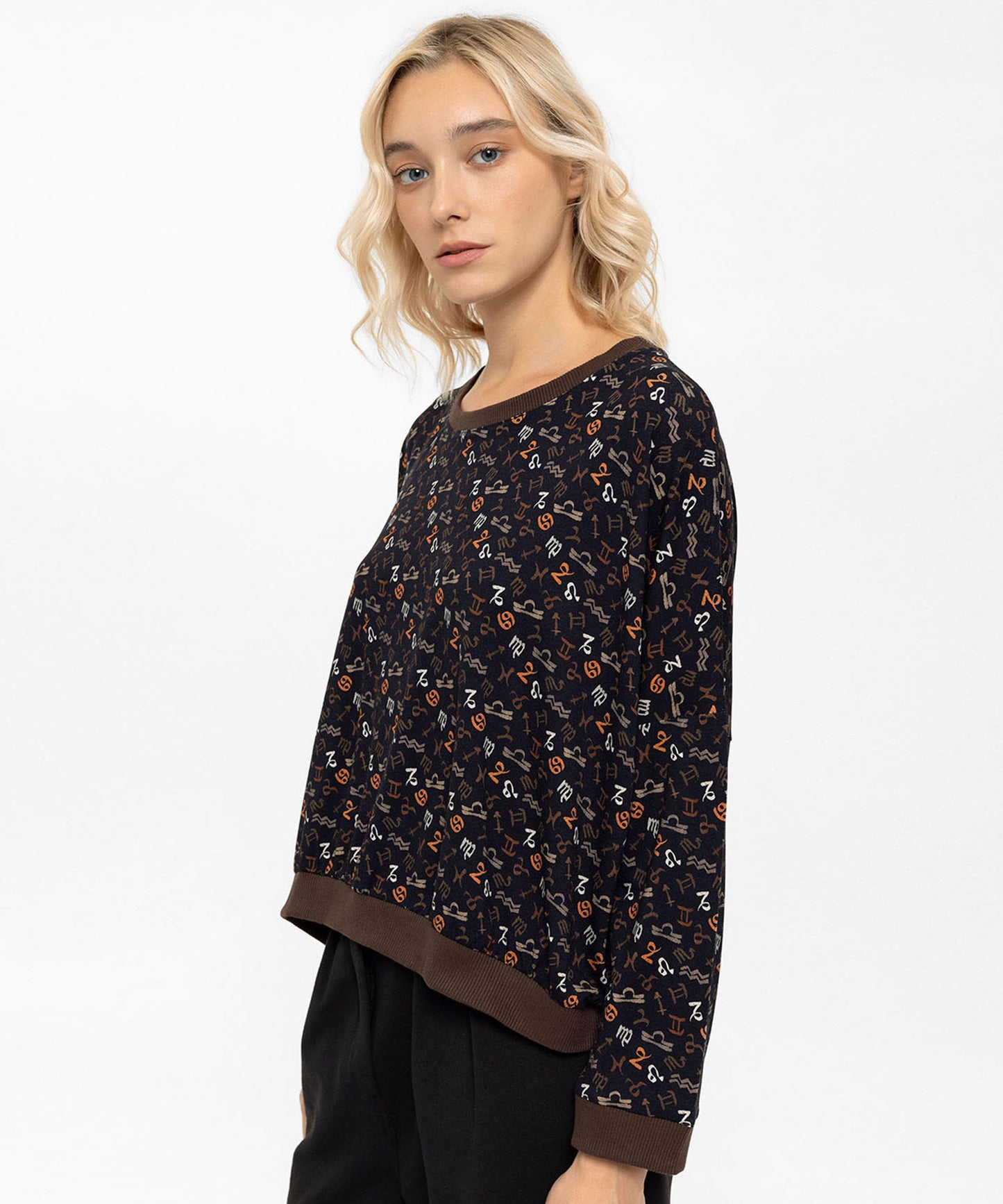 Oversize Desenli Sweat