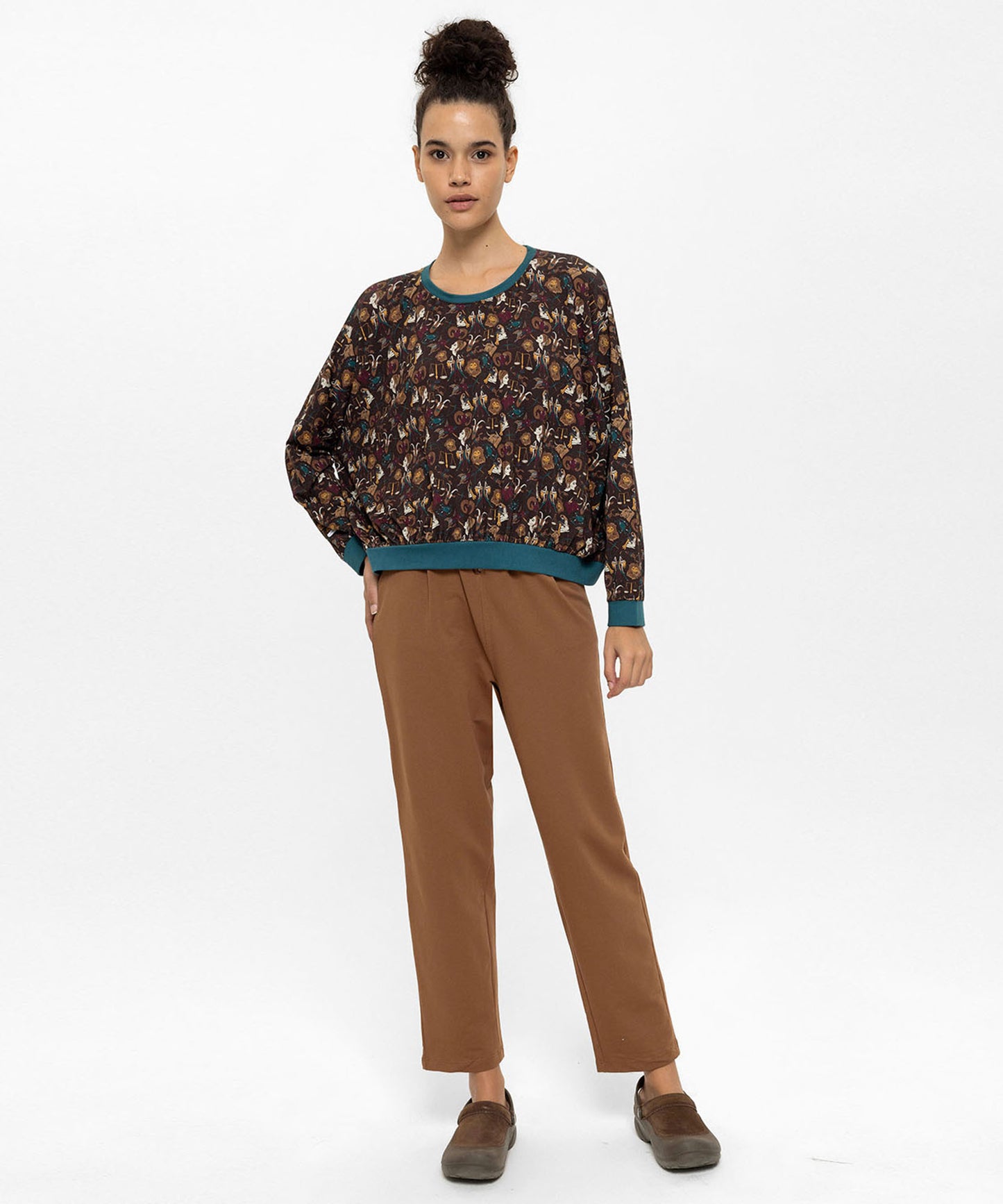 Oversize Desenli Sweat