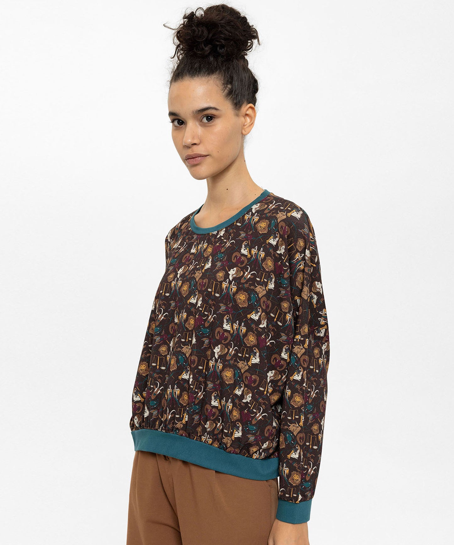 Oversize Desenli Sweat