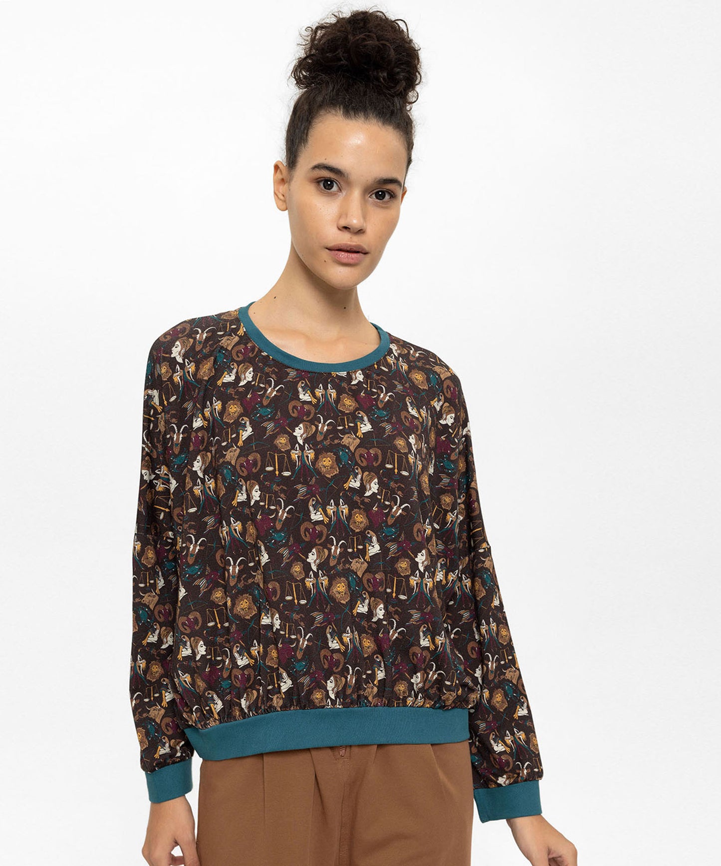 Oversize Desenli Sweat