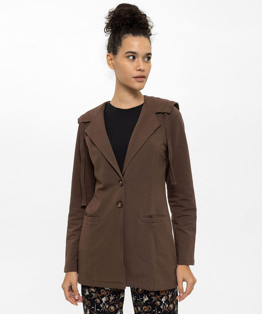 Kahverengi Kapüşonlu Ceket