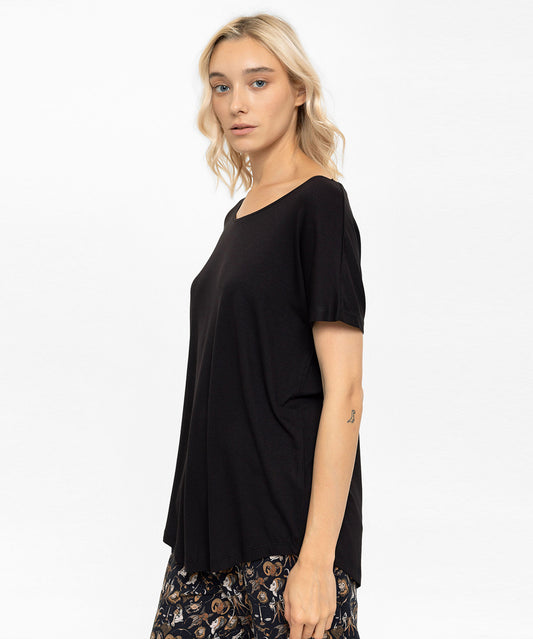 Sırtı Tül Detaylı Tshirt