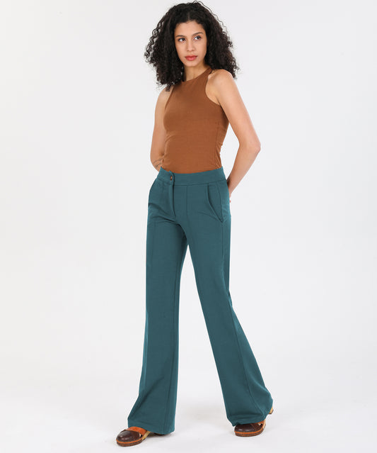 İspanyol Paça Yeşil Pantolon