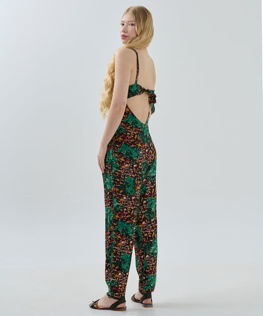 Arkası Bağlamalı Baskılı Tulum