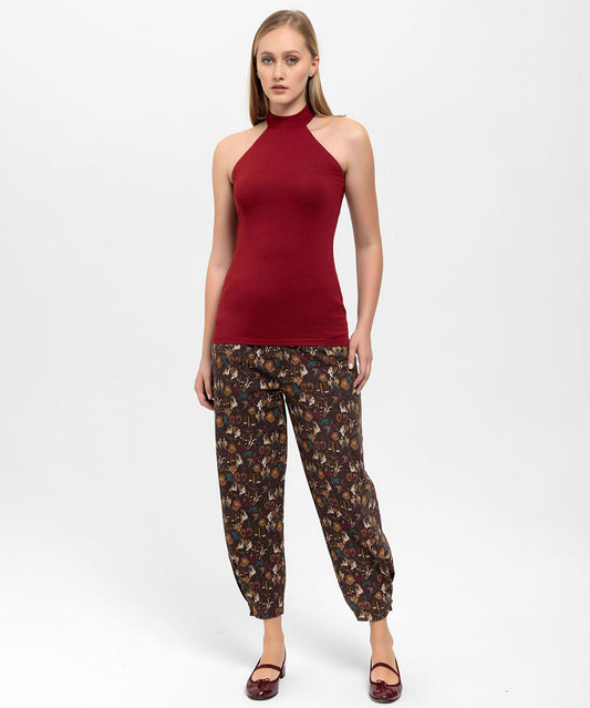 Boğazlı Bordo Halter Top