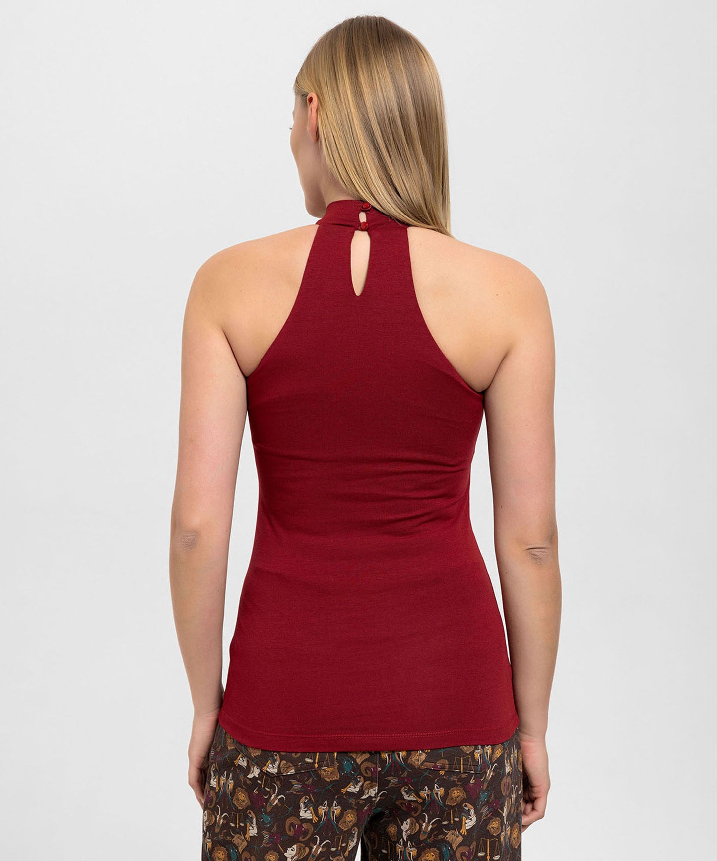 Boğazlı Bordo Halter Top