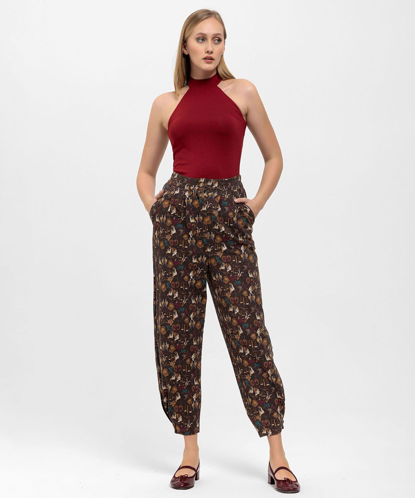Boğazlı Bordo Halter Top