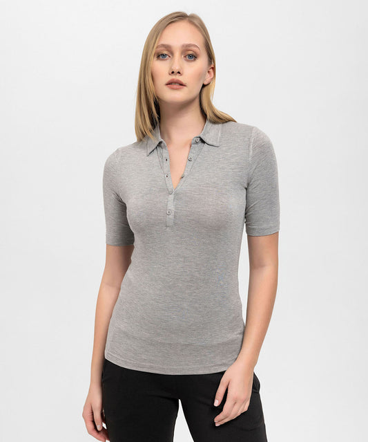 Önden Düğmeli ,Yakalı Gri Melange Slim Bluz