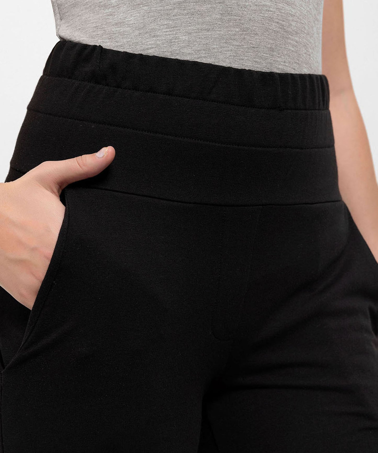 İspanyol Paça Fonksiyonel Belli Siyah Sweatpant