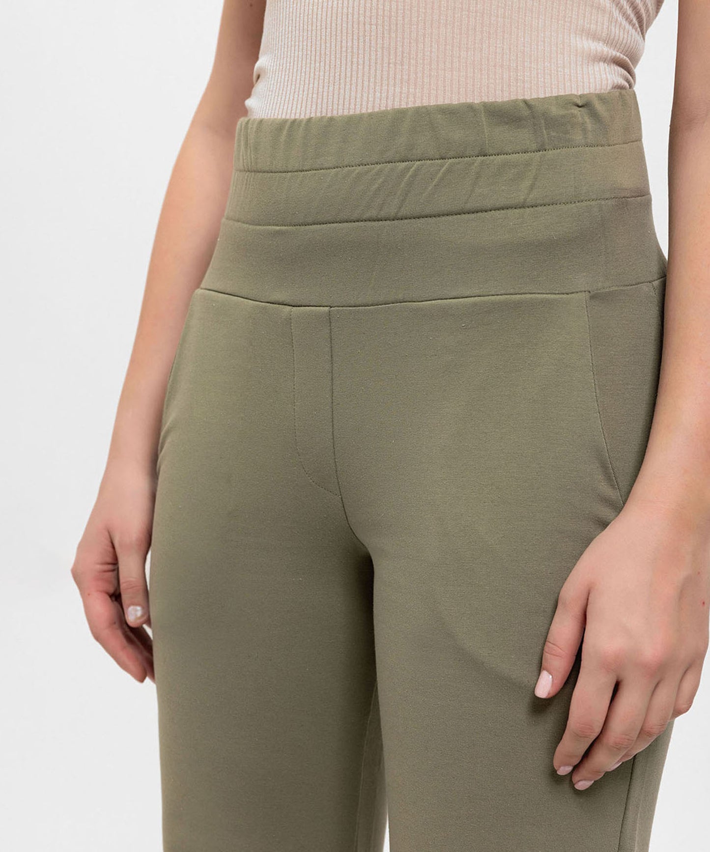 İspanyol Paça Fonksiyonel Belli Haki Sweatpant