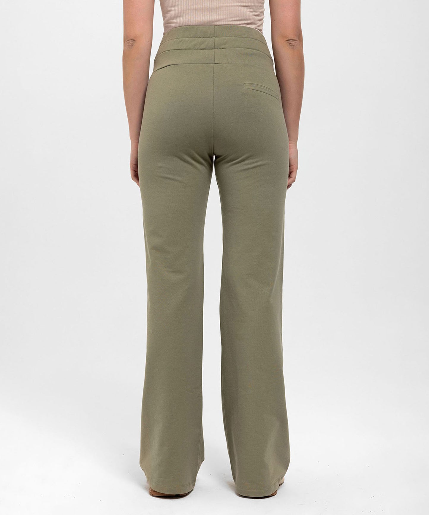 İspanyol Paça Fonksiyonel Belli Haki Sweatpant
