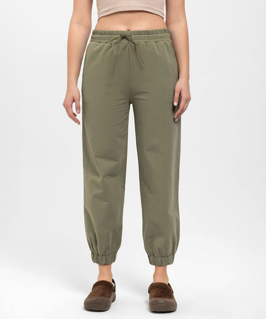 Büzgülü Paçalı Rahat Kesim Haki Pantolon