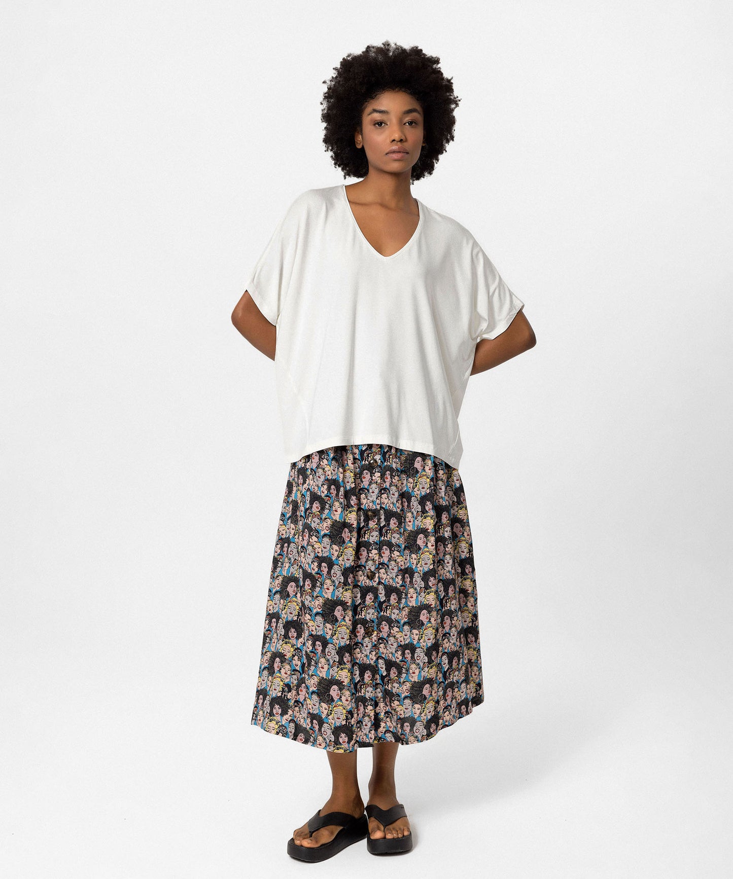 V Yaka Oversize Bluz