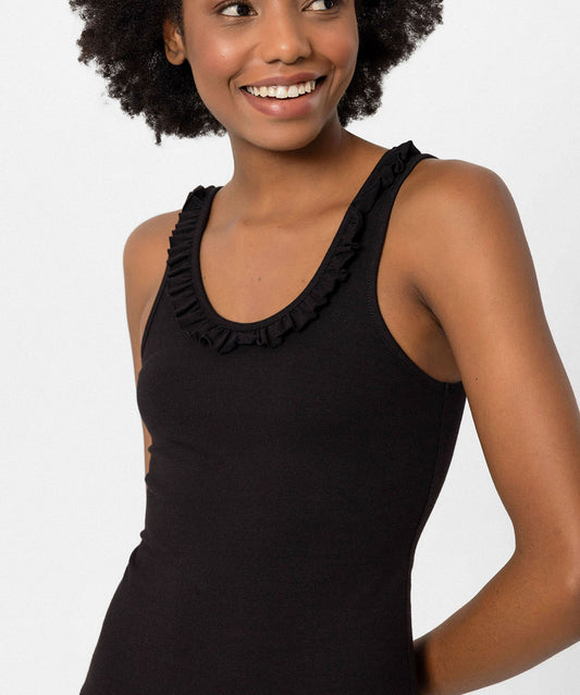 Fırfırlı Yaka Slim Fit Licralı Body