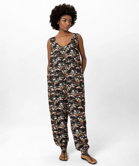 Arkası Büzgülü Detaylı Desenli Uzun Tulum