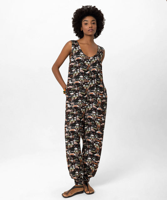 Arkası Büzgülü Detaylı Desenli Uzun Tulum