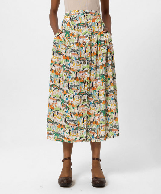 Düğmeli Kloş Etek