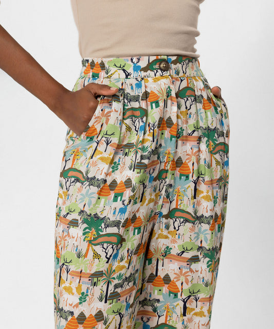 Desenli Rahat Kesim Pantolon