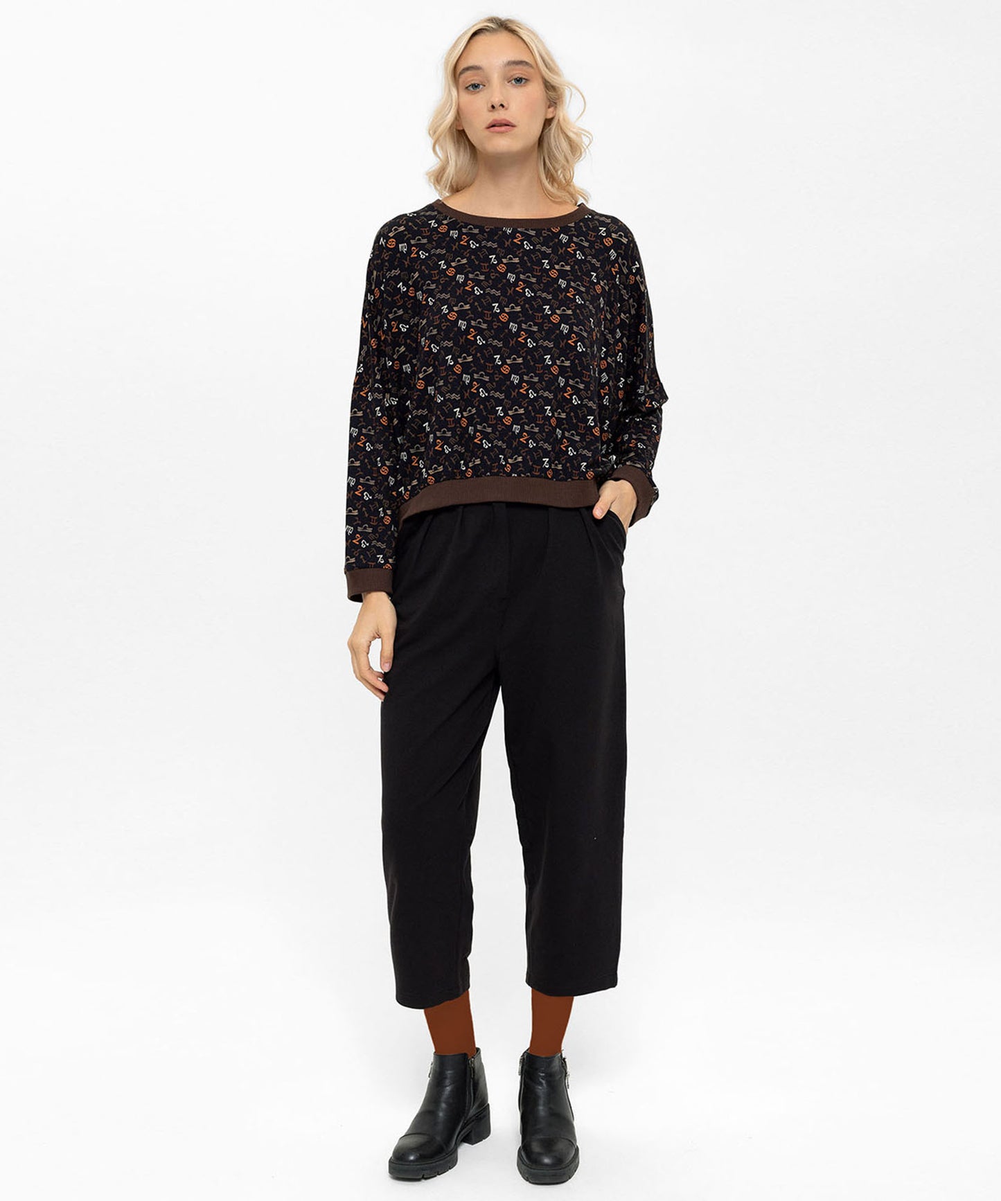 Oversize Desenli Sweat