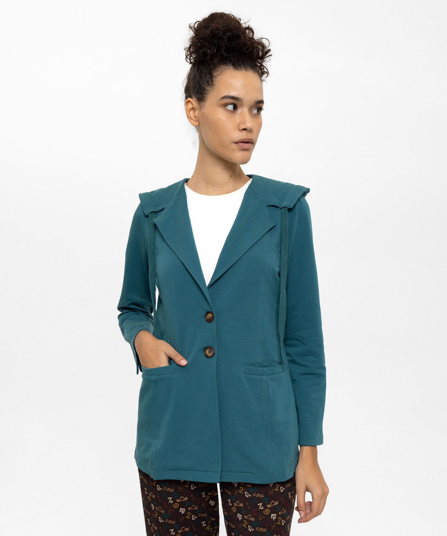Nefti Yeşil Kapüşonlu Ceket